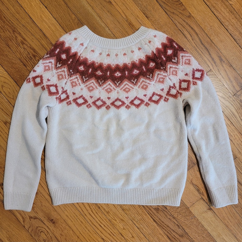 Orvis Fair Isle Nordic Crewneck‎ Sweater Women's Size Small Wool Cashmere Blend - Picture 3 of 7